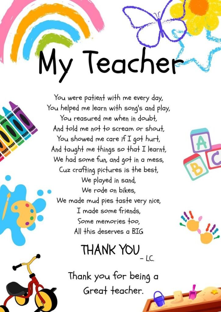 Teacher Appreciation Week Cards Template